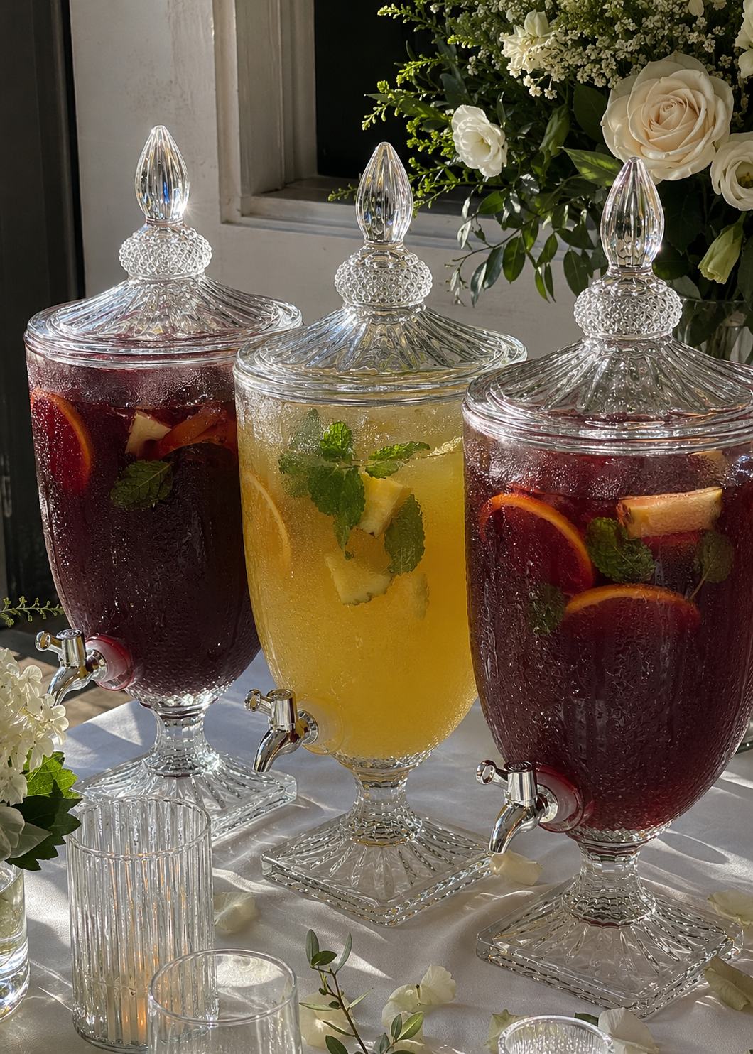ADJO drinks dispensers set up for an event